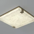 Modern Square Ceiling Light With Marble Texture And Golden Metal Frame 3d model