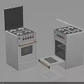Modern White Kitchen Gas Stoves With Oven One Open Door And One Open Lid Design