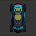 Futuristic Compact Turquoise Car With Sleek Body Transparent Windows And Illuminated Wheels
