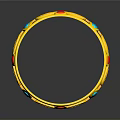 Golden Bracelet With Intricate Patterns And Colored Gemstones Red Blue