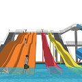 Colorful Water Slides in Water Park for Kids and Adults Fun Play Equipment