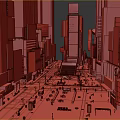 New York Times Square City Street High-rise Building Neon Light Billboard Modern Architecture 3d model
