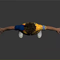 Man Wearing Yellow Soccer Jersey With Blue Sleeves Timer Logo Yellow Shorts And White Cleats