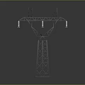 Modern Household Metal Tower Shaped Support Structure with Three Lighting Lamps and Stable Design