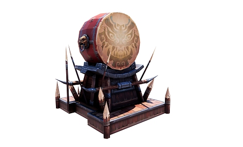 Chinese Drum War Drum 3d model