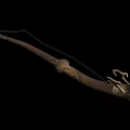 Exquisite Brown Musical Instrument Featuring Golden Ornaments And Chain Accent