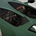 Green Convertible Sports Car With Sleek Design White Circular Decals And Black Wheels