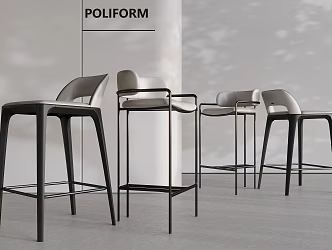 Metal Bar Stool Bar Chair Leather High Stool Bar Chair 3d model