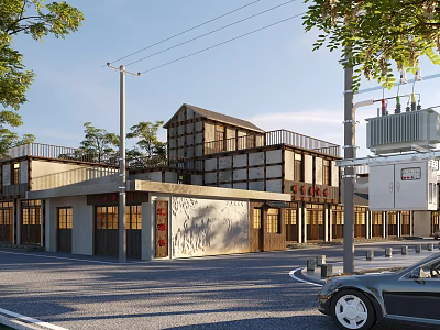 Traditional Ancient Architecture Exterior Featuring Wooden Frames Carved Details And Classic Roof Design 3d model
