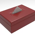 Red Textured Tissue Box Decorative Ornament Set For Modern Home Decor