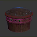 Rusty Metal Dome With Rusted Surface Top Rivets And Side Holes On Gray Background 3d model