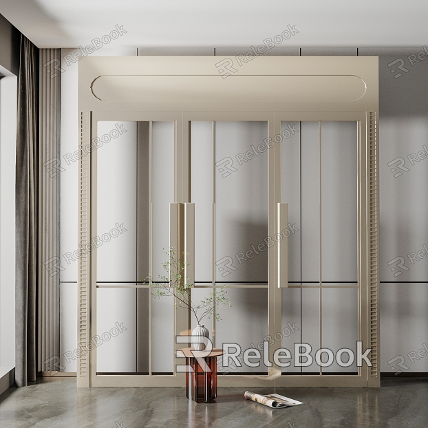 Modern Double Door Metal Glass Double Door model