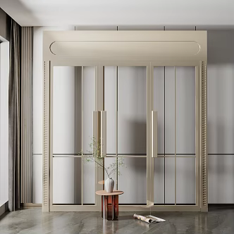 Modern Double Door Metal Glass Double Door 3d model