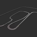 Car Race Track Layout With Winding Curves And Gray Surface On Black Background
