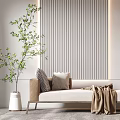 Modern chaise longue sofa combination 3d model