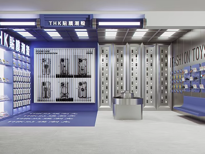 Modern Digital Store Interior With Electronic Products Display Shelves And Bright Lighting 3d model