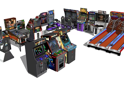 Modern game machine rocking handle game machine 3d model