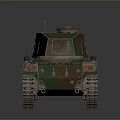 Military Tank 3D Model With Camouflage Coating Long Cannon Tracks And Number 71 Design