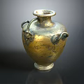 Vintage Brass Decorative Vase With Dual Ring Handles For Home Decor