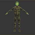 Camouflage Uniform Character Standing With Tactical Vest And Gray Background