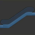 Modern Blue Escalator Design With Transparent Handrails Blue Steps And Shiny Base