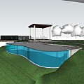 Outdoor acrylic swimming pool 3d model