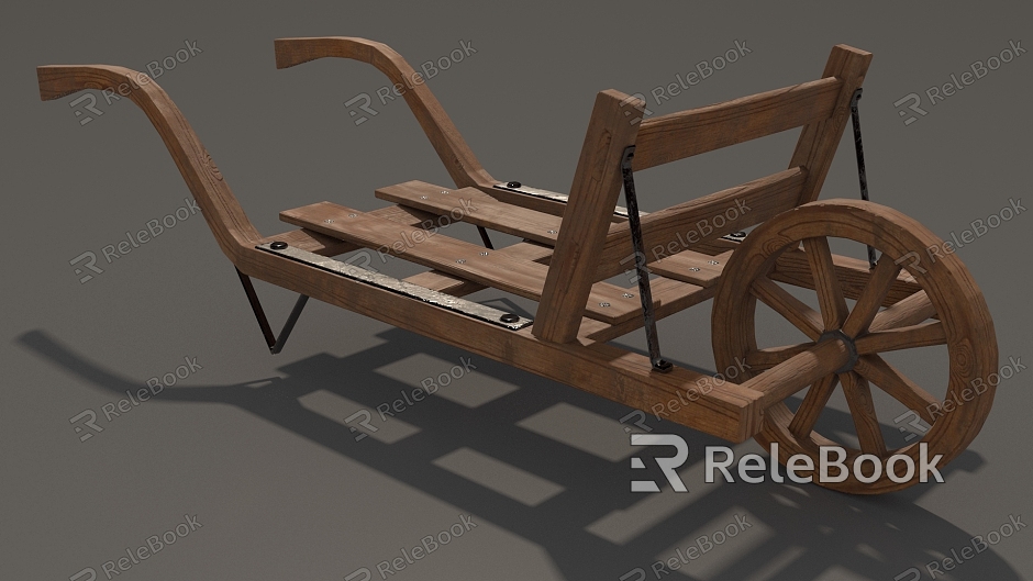 Wooden cart trolley trolley plank cart ancient cart game cart simple mold low face number cart wooden cart old wooden cart farm tools model