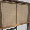 Contemporary Light Brown Window Blinds on Dark Window Frame for Home Use 3d model
