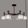 Modern Brass Chandelier Featuring Five White Glass Globe Pendant Shades For Interior Decor