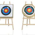 Standard and Woven Archery Targets on Wooden Tripod Stand for Sports Training Equipment