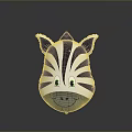 Cute Smiling Zebra Head Character With Black White Stripes And Green Eyes