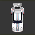 Martini Racing Race Car Model With White Body Blue Red Stripes Number 4 Rear Wing