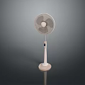 White Standing Electric Fan With Oscillating Blades And Digital Control Panel 3d model