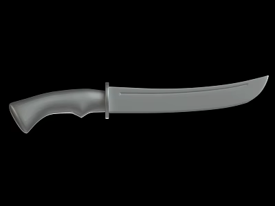 Modern Metal Hunting Knife Design With Curved Blade And Ergonomic Handle 3d model