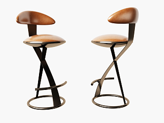 Modern Bar Chair Bar Chair Combination 3d model