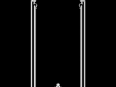Symmetrical White Ornamental Components With Top Bottom Decorations And Vertical Lines 3d model