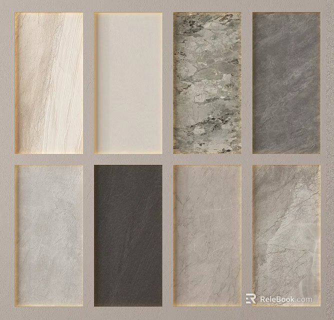 Different Colors And Textures Of Wall Paneling Sample Display For Interior Design 3d model 
