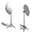 Studio White Umbrella Photography Lighting Kit With Black Tripod Stands 3d model