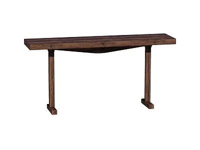 Solid Wood Console Table With Two Pillar Design For Entryway Home Decor 3d model