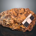 Natural Wood Grain Stone With Rough Surface And 35cm Measurement Tag