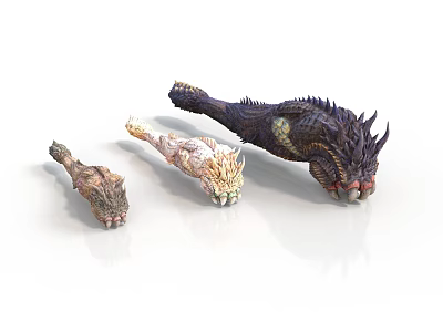 Character And Mythical Creature 3D Limb Models With Spiked Scales And Claws 3d model