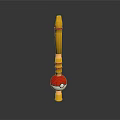 Poké Ball Toy Model With Yellow Stick And Red White Design