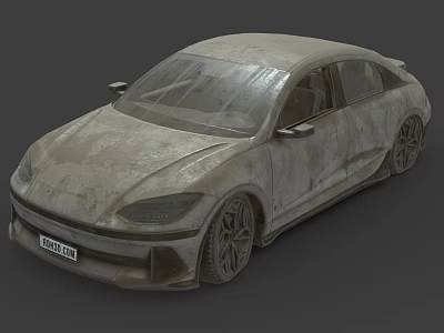 Dirty Old Sedan Car With Dusty Exterior And Worn Body Design Features 3d model