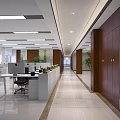 Modern Public Office Space With Open Layout Office Desks Potted Plants And Polished Floors