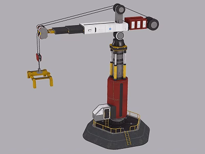 Smart Machine Industrial Robotic Arm With Lifting Tool And Column Structure For Cargo Handling 3d model