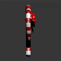 Heart Shaped Candy Canes With Red And White Stripes And Green Decorations