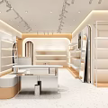 JURI Modern Retail Store Interior With Display Shelves Seating And Glass Front