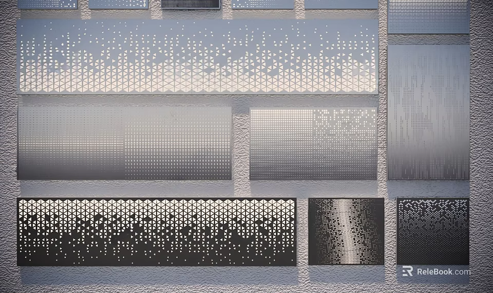 Perforated Textured And Patterned Metal Panels For Architectural Wall Design Applications 3d model 