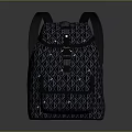 Stylish Dark Colored Backpack Featuring Geometric Pattern And Buckle Design With Adjustable Straps 3d model