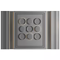 Modern Bedroom Accent Wall With Illuminated Circular Decor And Light Gray Finish
